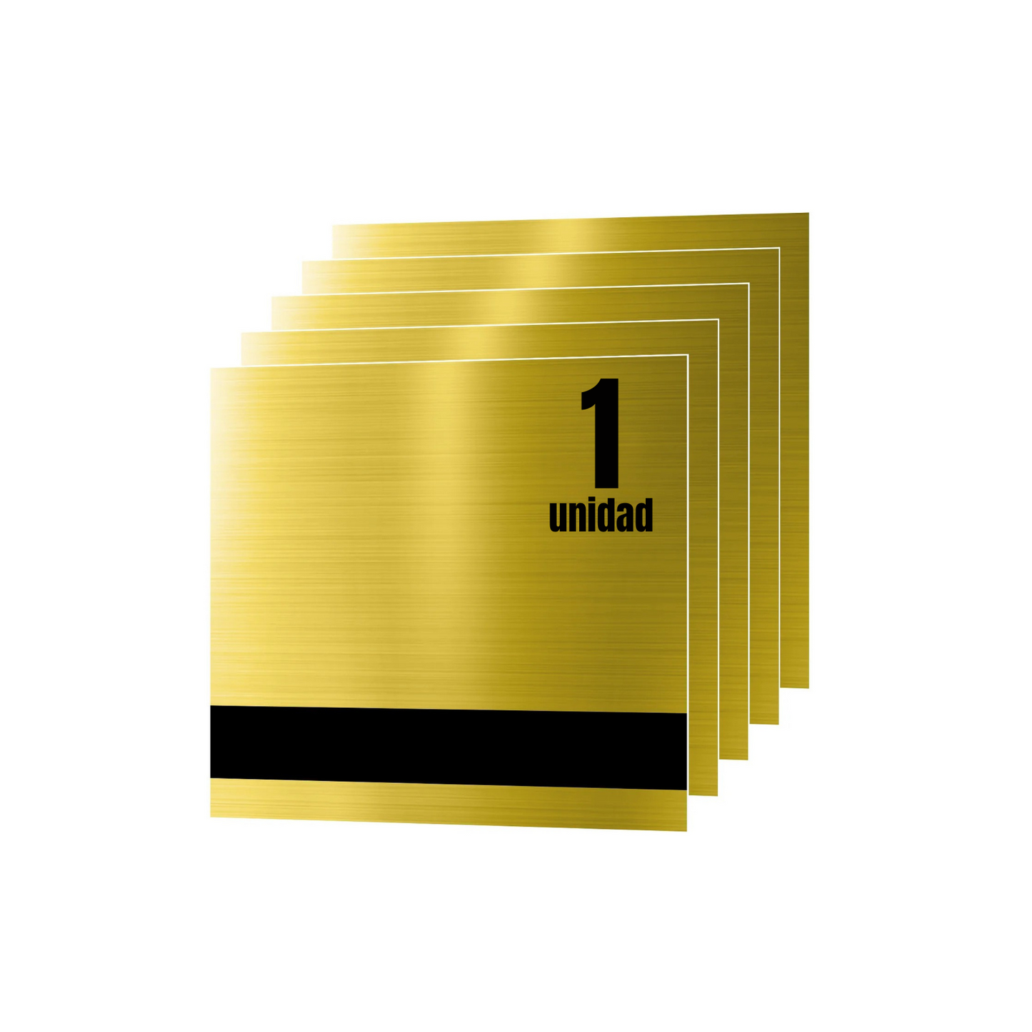 Placas plásticas bicolor grabables – Dorado a Negro (1 unidad)