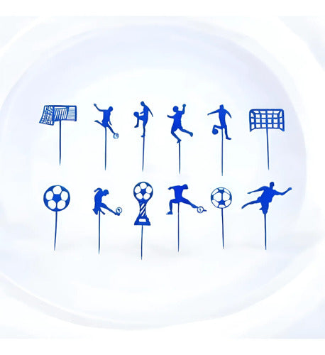 Topper Cupcake Futbol En Acrilico - Set 12 Unidades