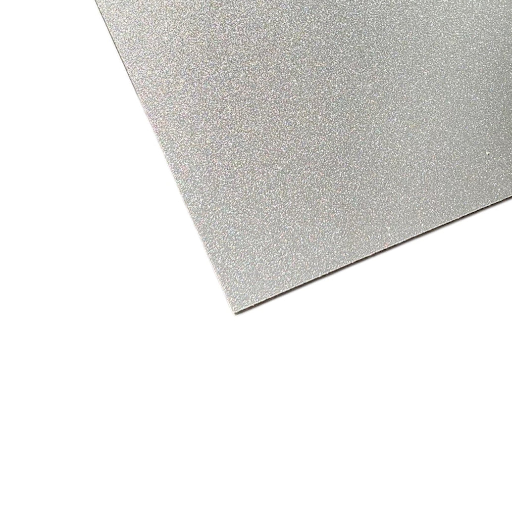 Plancha de Acrilico Color Glitter Plateado - 40 x 30 cm (3mm)