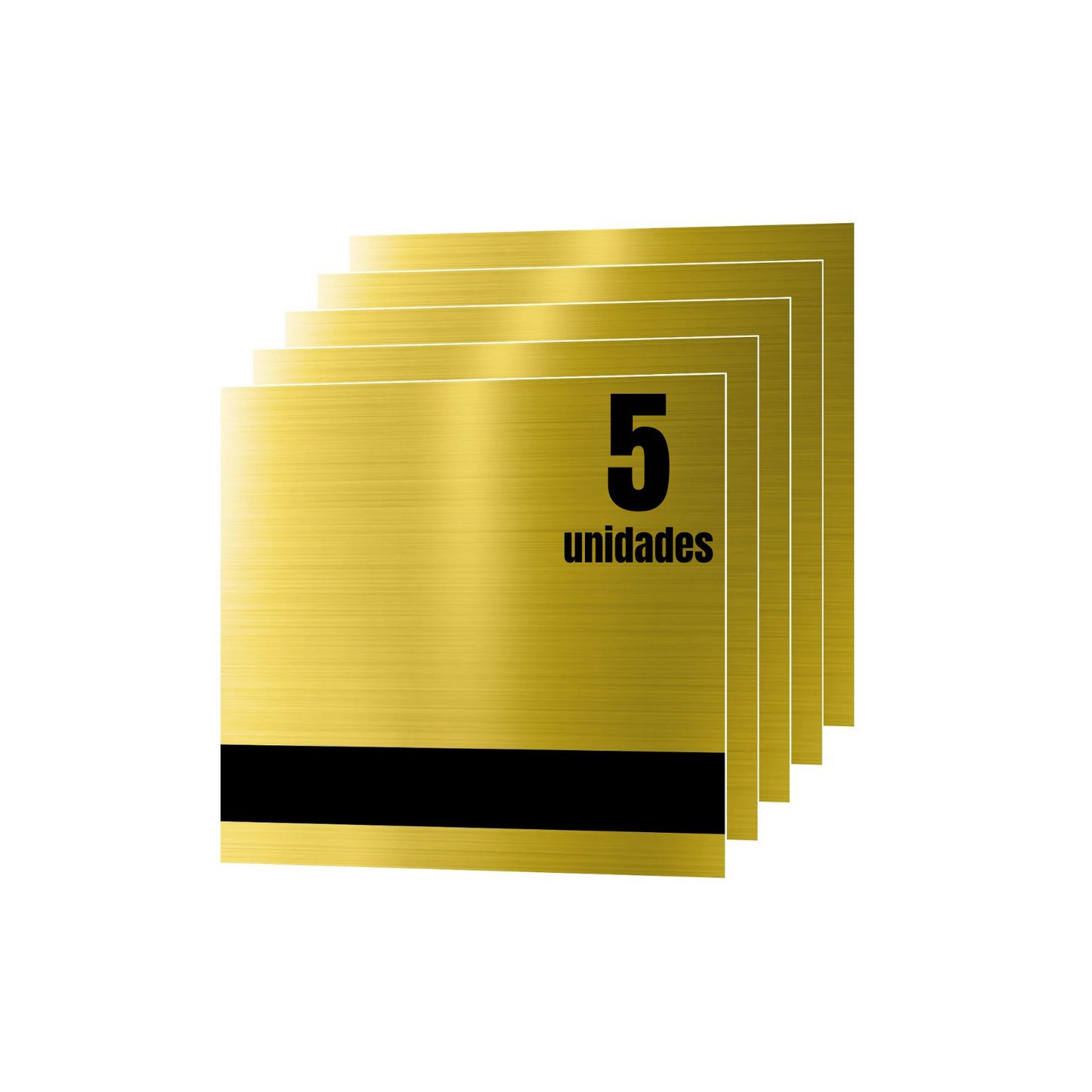 Placas plásticas bicolor grabables – Dorado a Negro (5 unidades)
