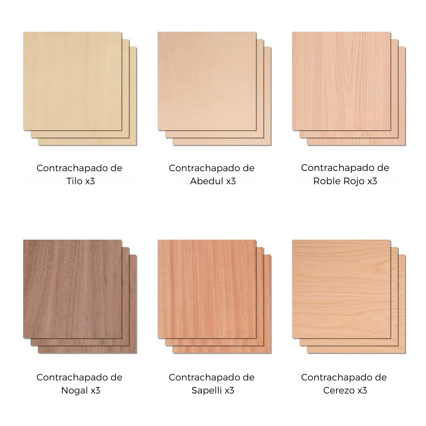 Pack de hojas de madera contrachapada 3 mm – xTool Experience Package (18 piezas)