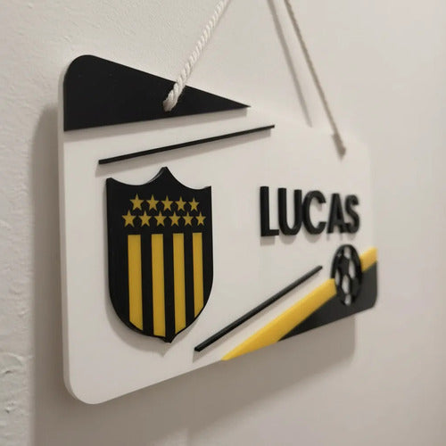 Cartel Personalizado Para Puerta Peñarol Con Nombre