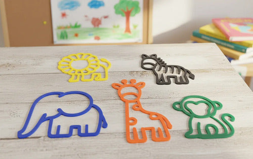 Set De Animales Safari Para Pared Infantil En Acrílico