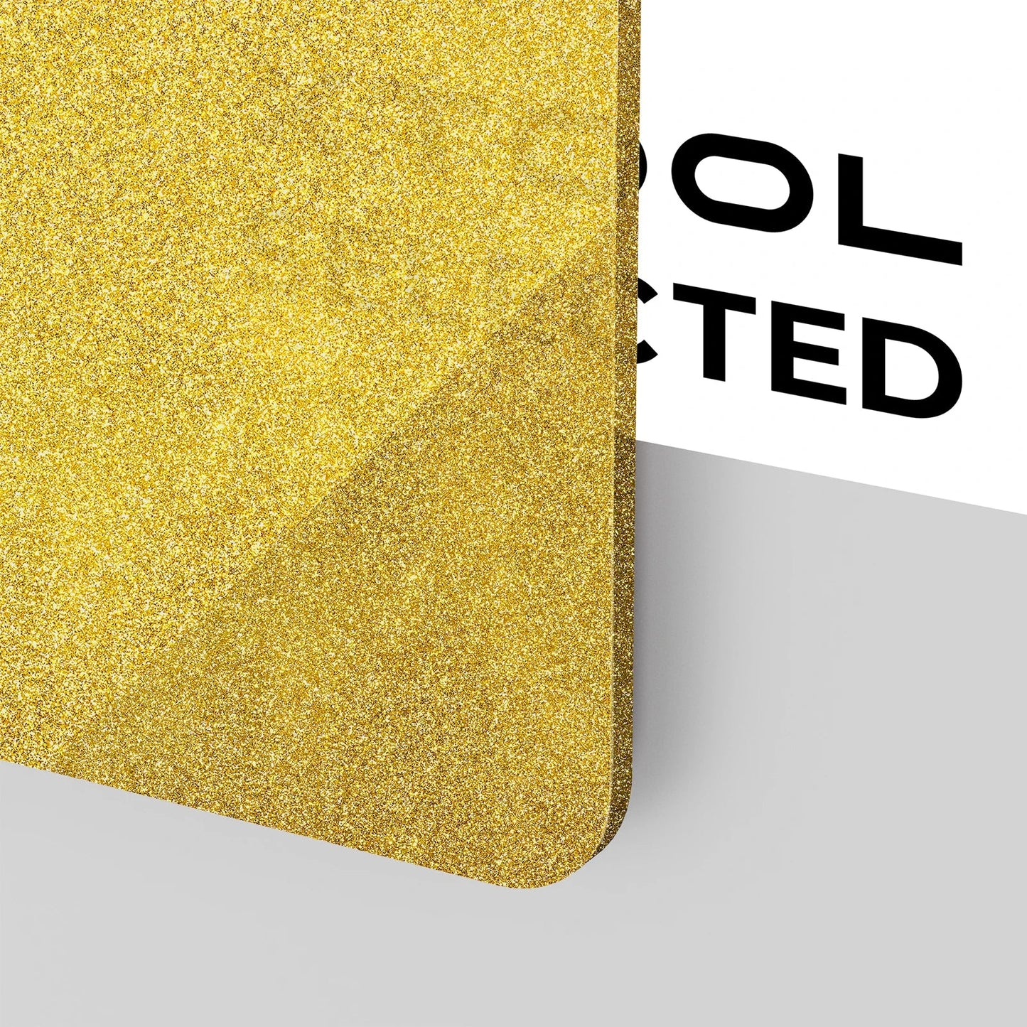 Acrílico de brillantina dorada 30x30cm x 3mm