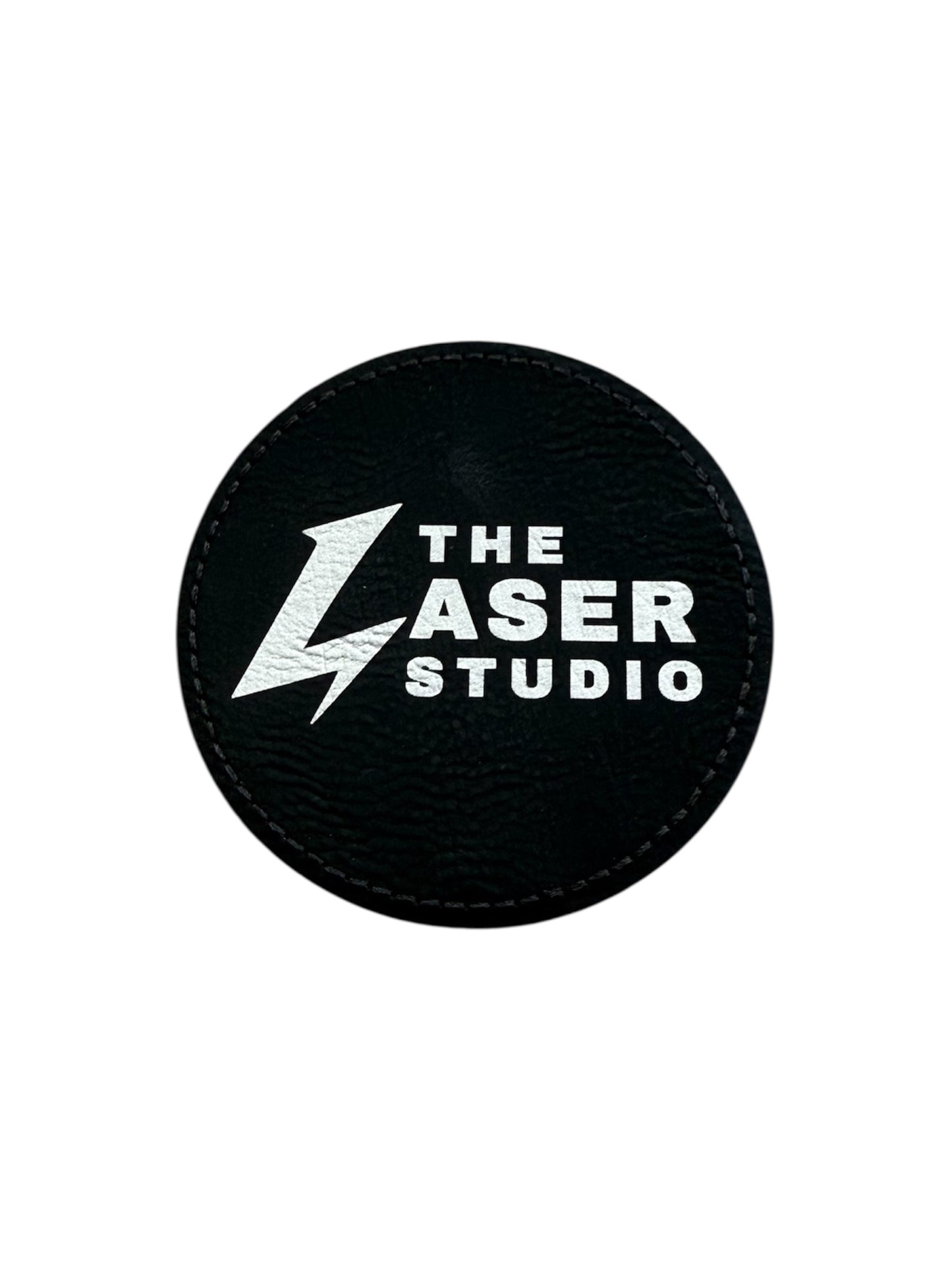 Parches redondos de cuero sintético - Negro a Plateado