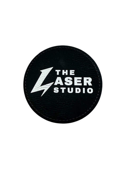 Parches redondos de cuero sintético - Negro a Plateado