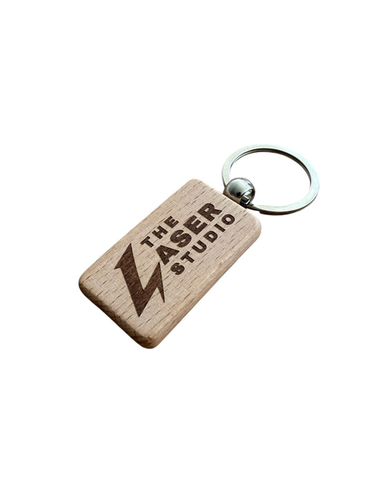 Llavero de madera natural para grabado láser