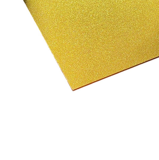Plancha de Acrilico Color Glitter Dorado - 40 x 30 cm (3mm)