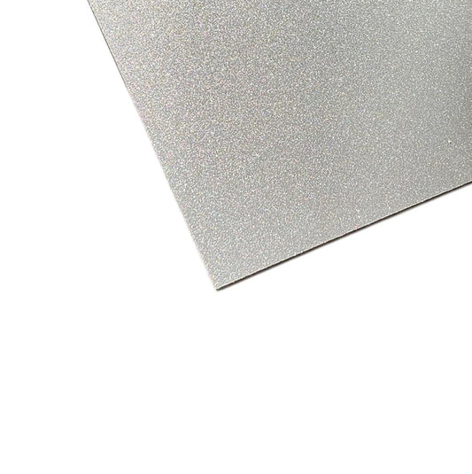 Plancha de Acrilico Color Glitter Plateado - 40 x 30 cm (3mm)